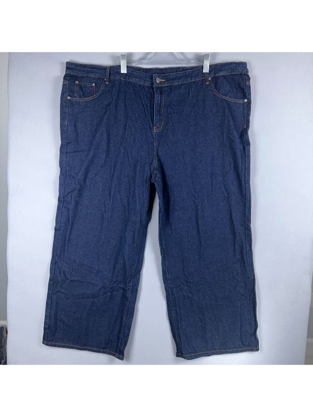 Shein Curve Streight Leg Jeans Womens Size Plus 4XL Blue Dark Wash Relaxed Fit